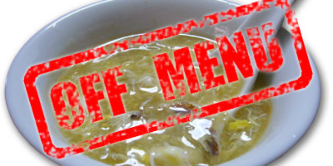 Shark fin soup off menu