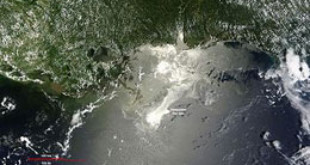 Deepwater Horizon oil spill on June 25, 2010. Via Wikipedia
